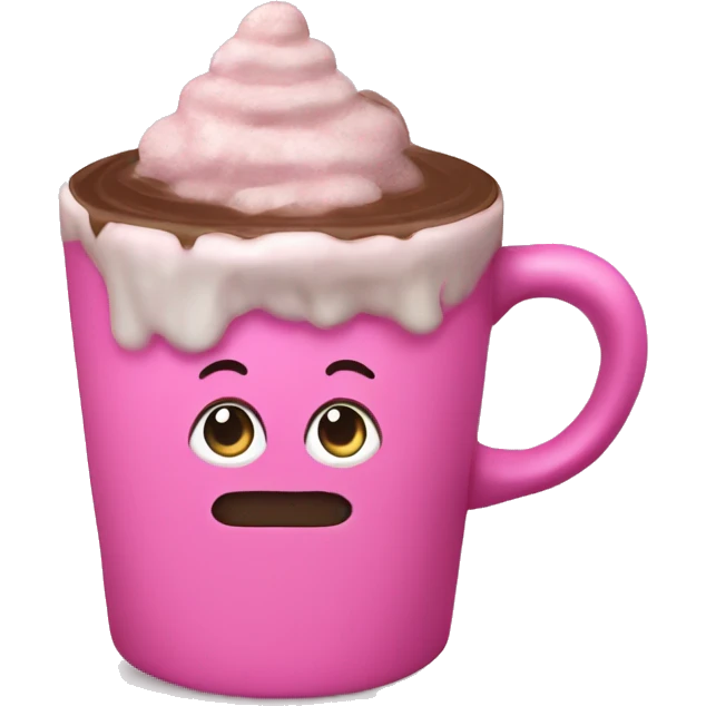 Pink hot chocolate emoji