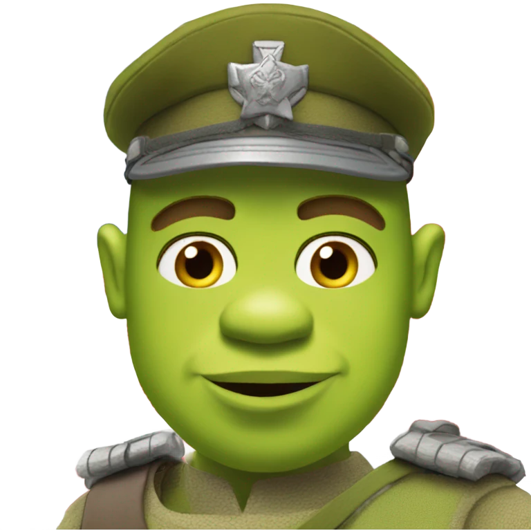 Shrek Soldier in uniform emoji