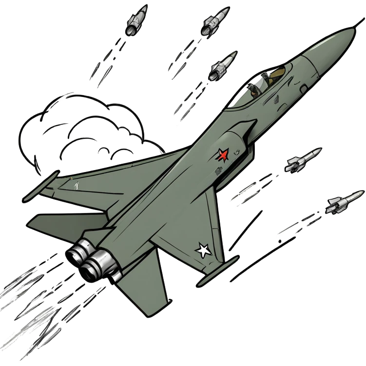 Fighter jet firing bullets emoji