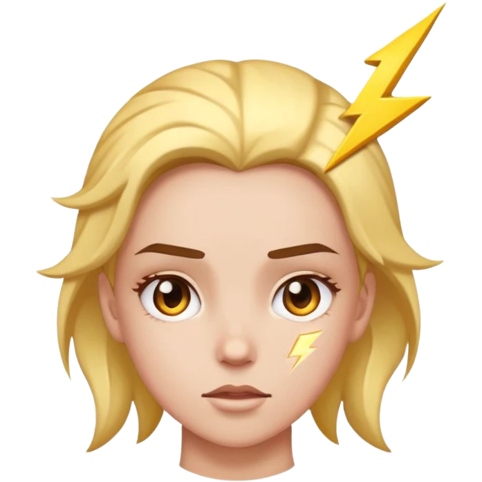 Девушка с молнией на лбу  emoji