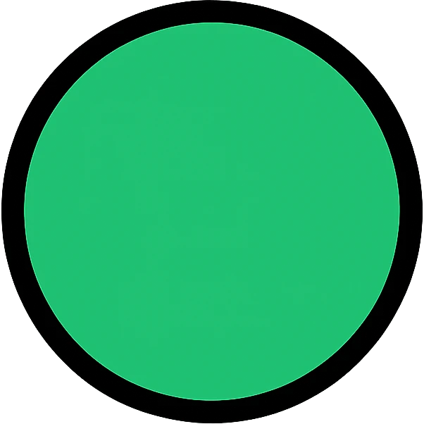 Small green circle with center offset to the right emoji