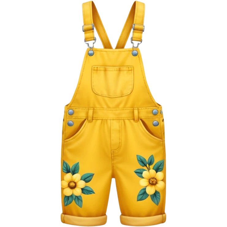 Yellow floral overalls emoji