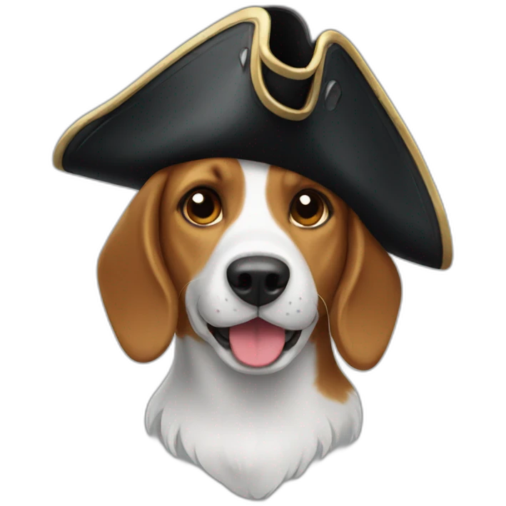 pirate hat happy beagle emoji