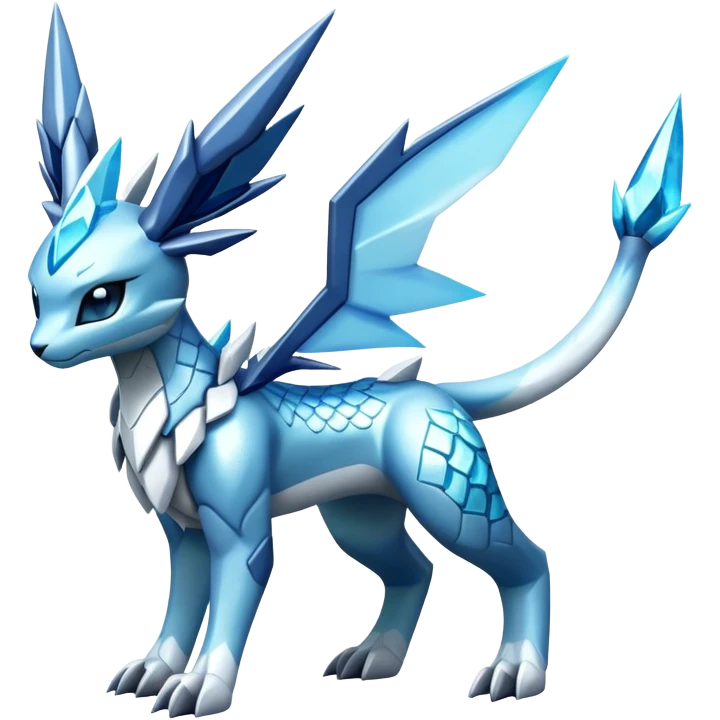 Futuristic Glaceon-dialga-hybrid, full body emoji