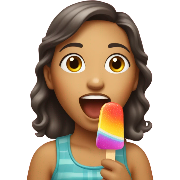 Girl eating popsicle  emoji