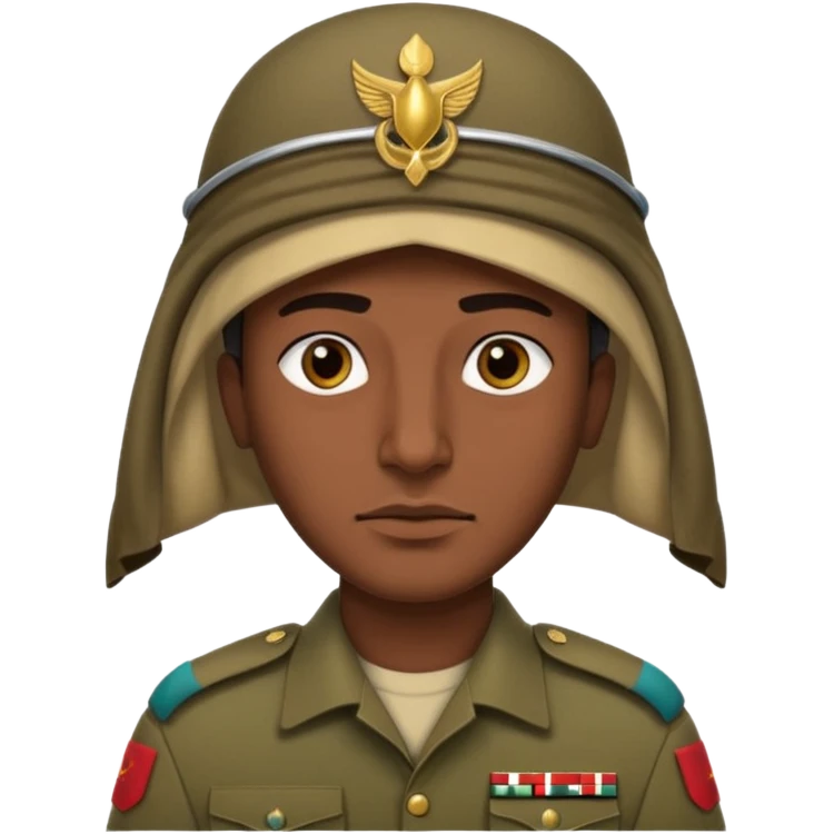 Arab 1984 soldier face without shoulders, only facre emoji