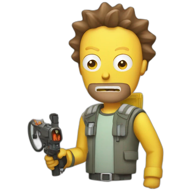 Morty with flamethrower emoji