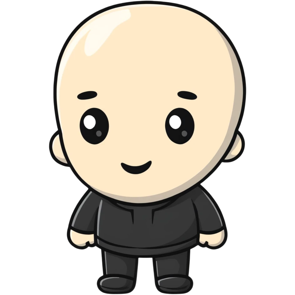 Gothic style character with black clothing and pale face emoji