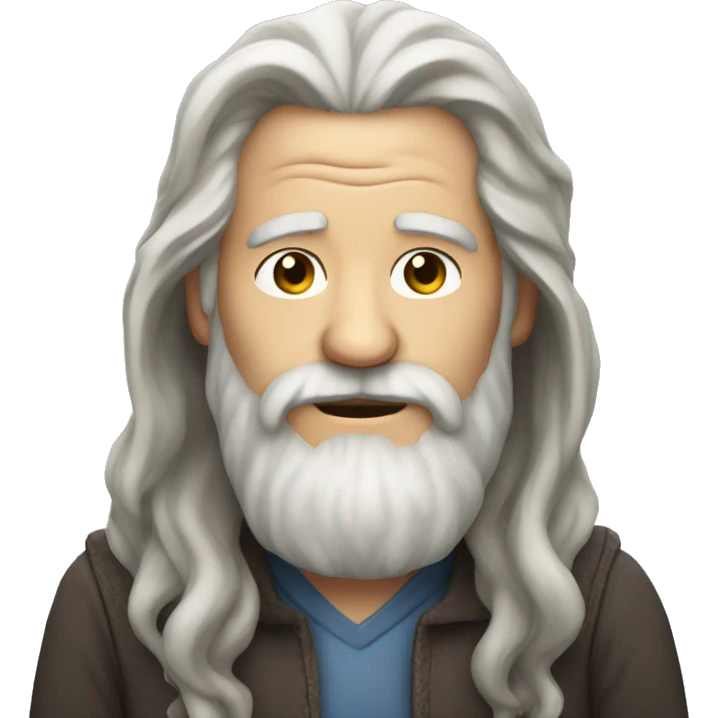 Old man with long hair and beard emoji