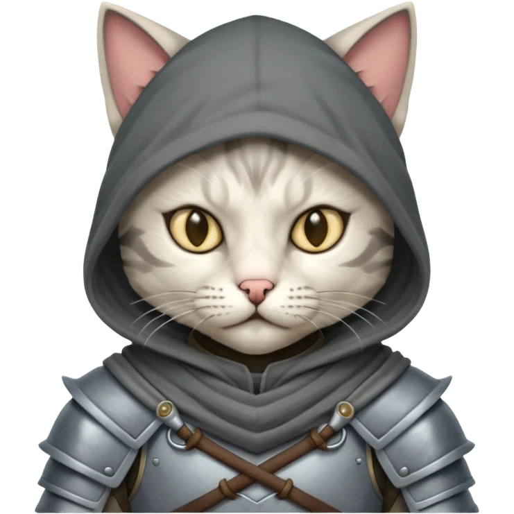 cat warrior with hood emoji