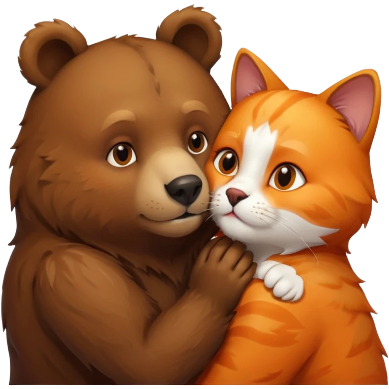 Bär küsst Katze erotisch emoji