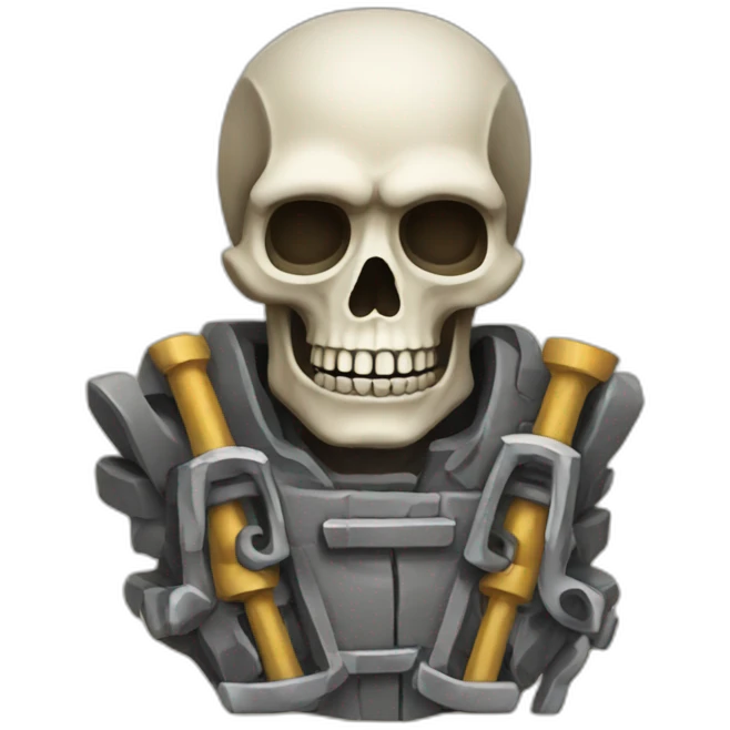 mining skeleton emoji