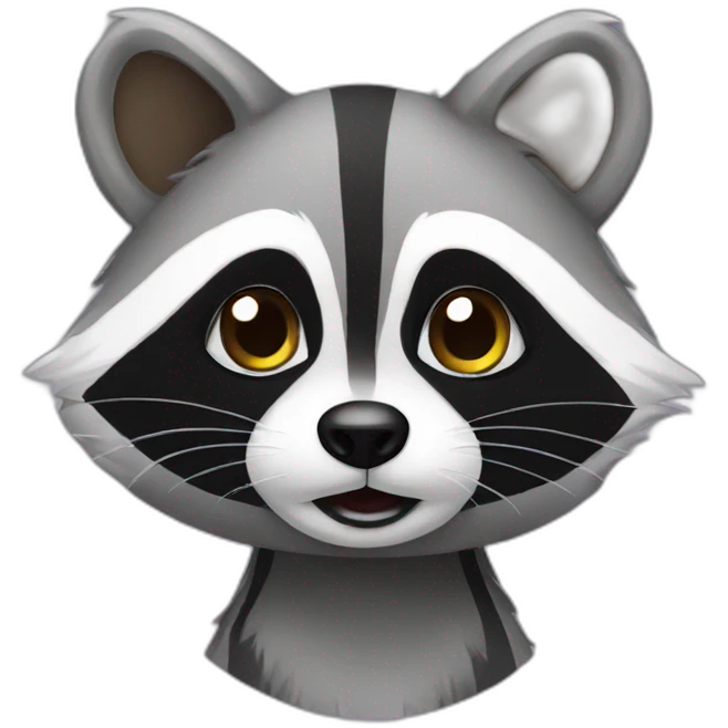 Raccoon cute emoji