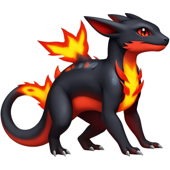 Salandit-Umbreon-Charmeleon-Fakémon-hybrid-creature (full body)  emoji