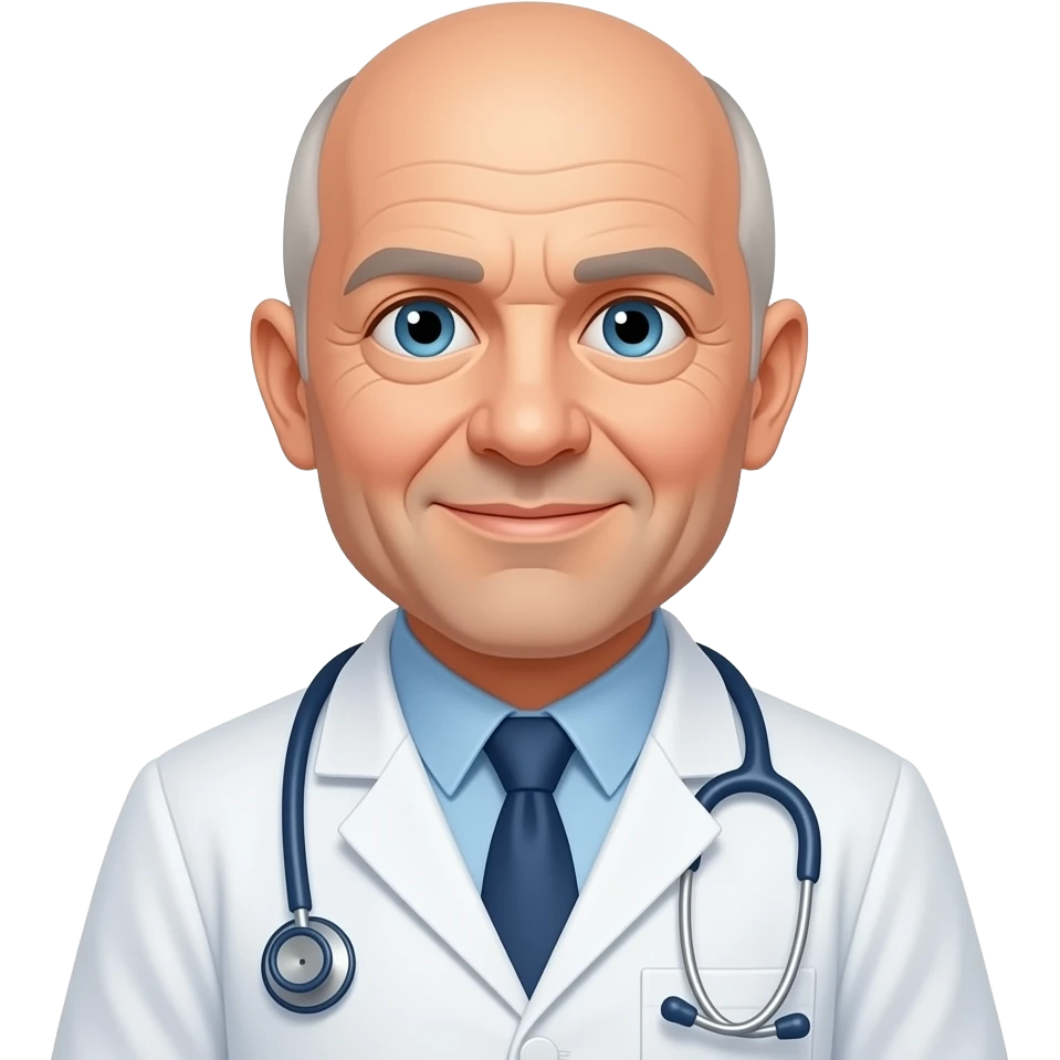 Rheumatologist Appt. Dr. Chiapella old bald round head emoji