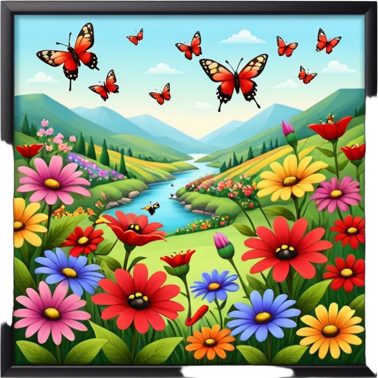 🎨Donde danzan las mariposas y los colibrís y entre las 💐flores y la 🏞️naturaleza las 🐝abejas bebiendo el néctar de las flores polinizando the 🐞ladybug rojo divino entre los jardines de pintorescos y majestuosos colores emoji