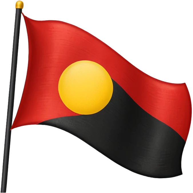 a red and black flag with a yellow circle in the middle emoji