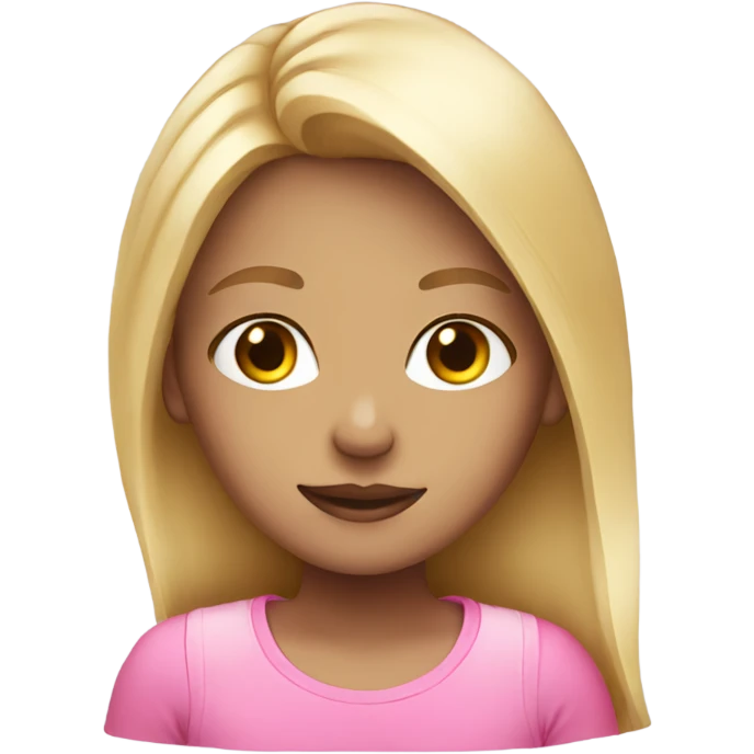 Blonde girl cute and pink emoji