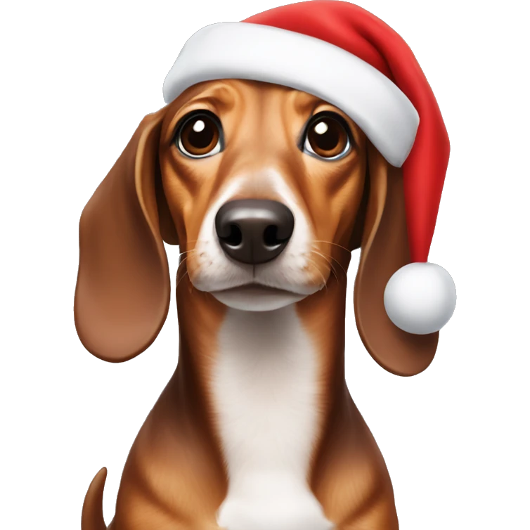 Dachshund with Santa hat emoji