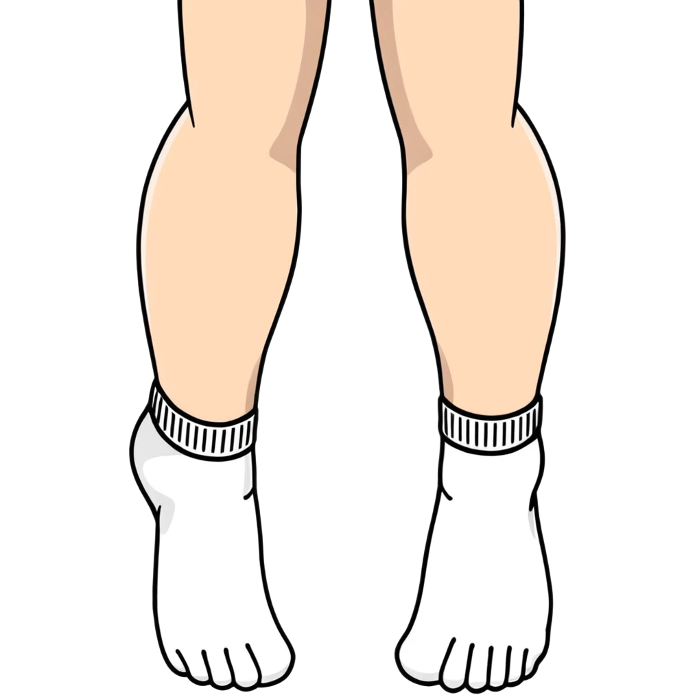 slender woman feet in white no-show socks with bottom view of soles emoji