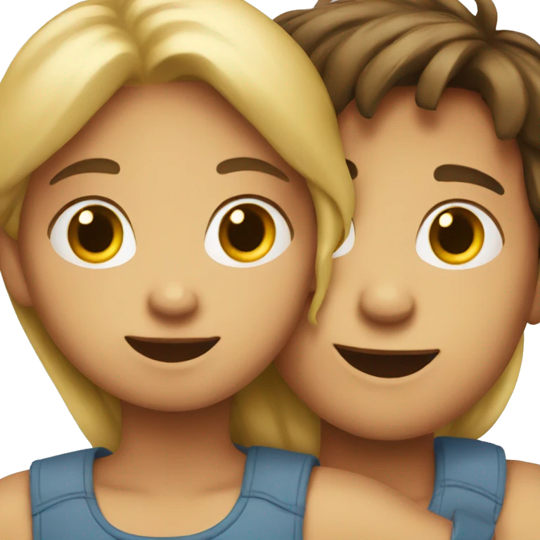 girl and boy hugging emoji