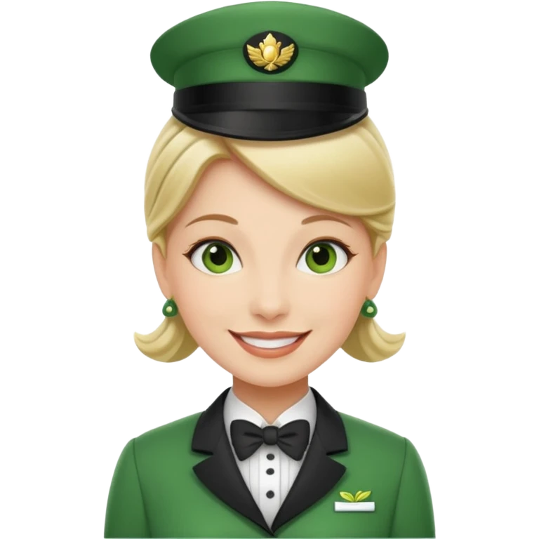 Lady hotel butler with green uniform  emoji
