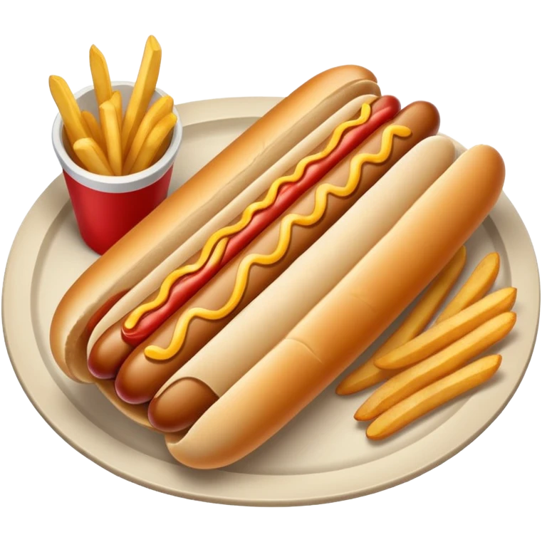 hot dog with french fries on a tray emoji