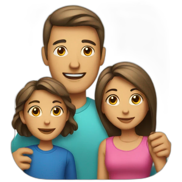 mom and dad with teen kids emoji