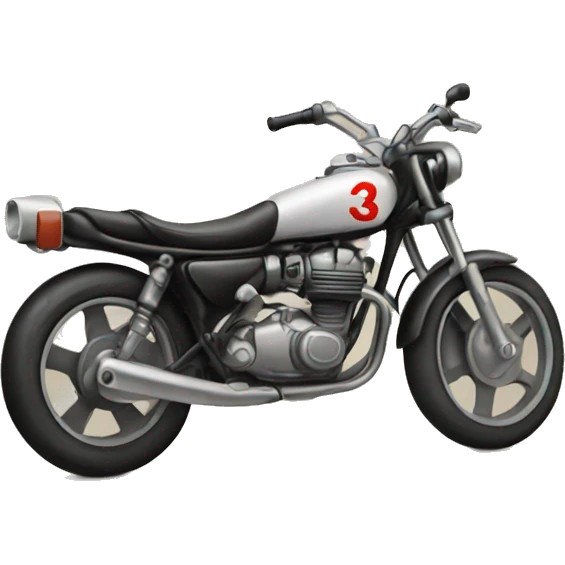 A motorcycle with the number 3 painted on it  emoji