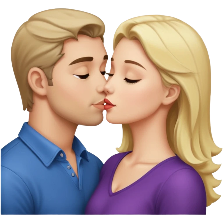 a good looking man and good looking woman are Kissing, indoor emoji