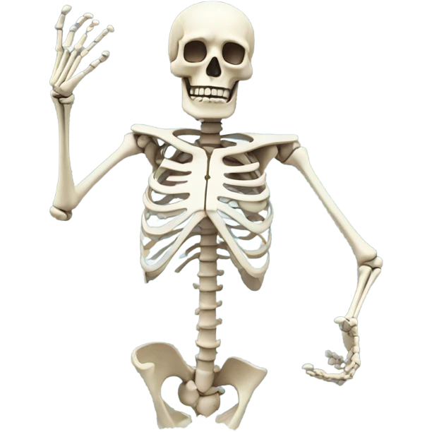 Skeleton turning into dust emoji