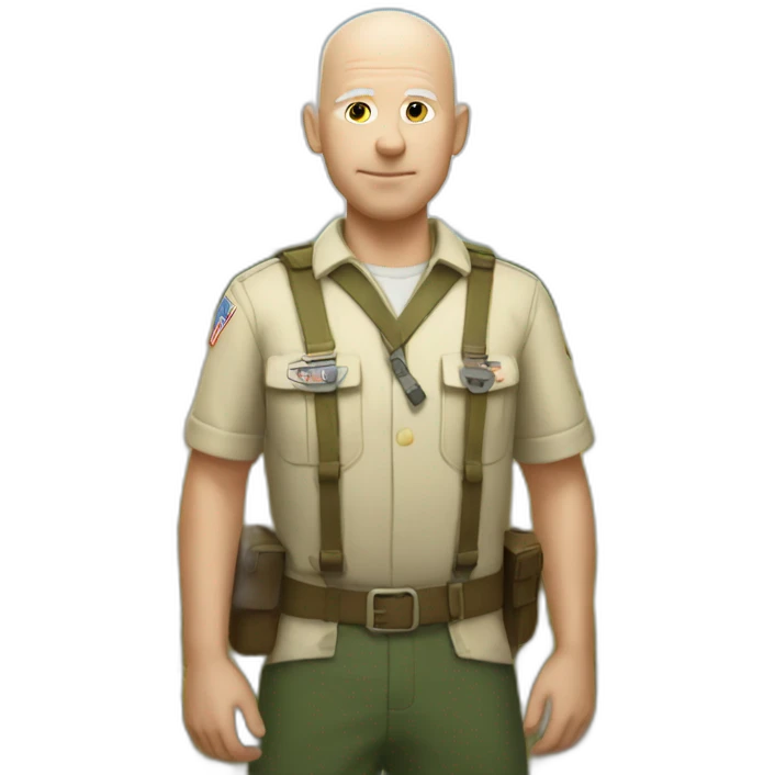 big white bald scout in field emoji