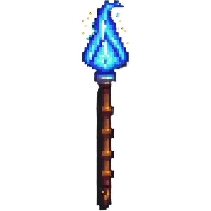 wizard wand with glowing tip emoji