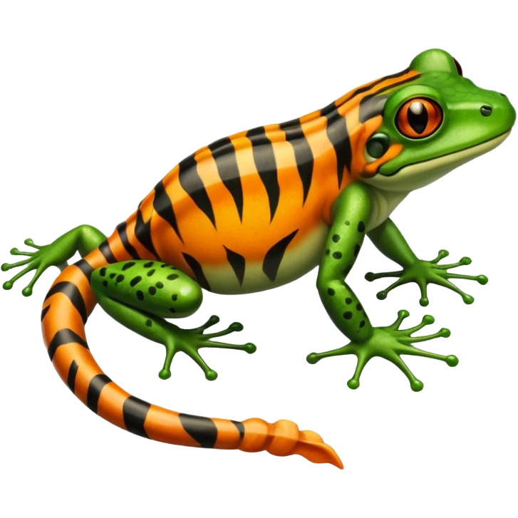 Frog with tiger body and scorpion tail emoji