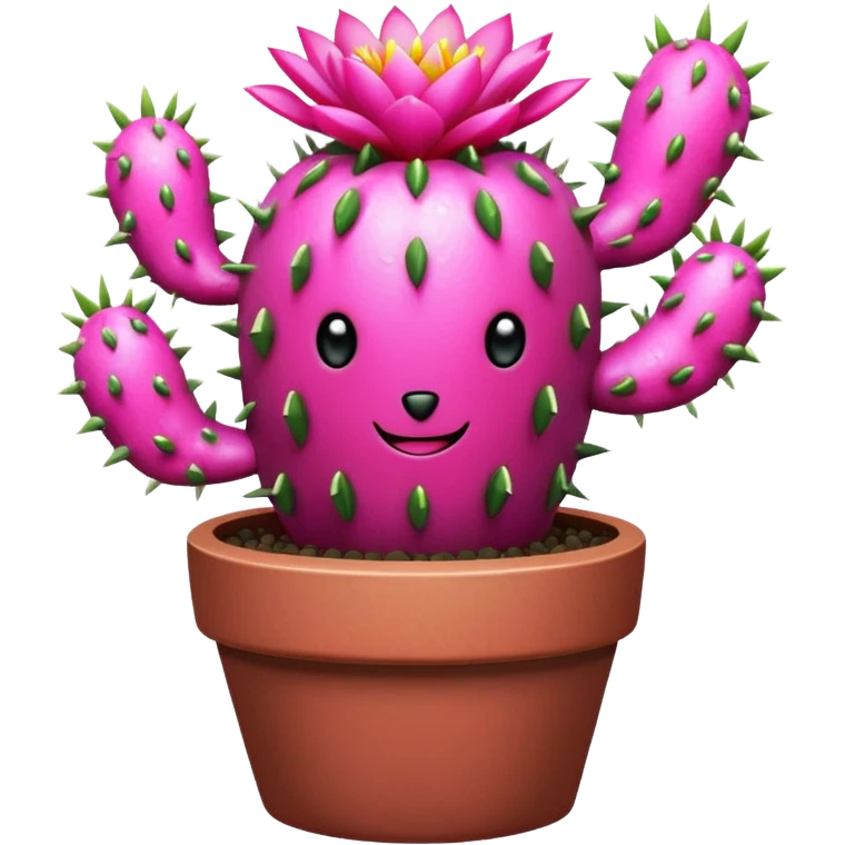 Glitter Pink bloom Cactus in a pot emoji