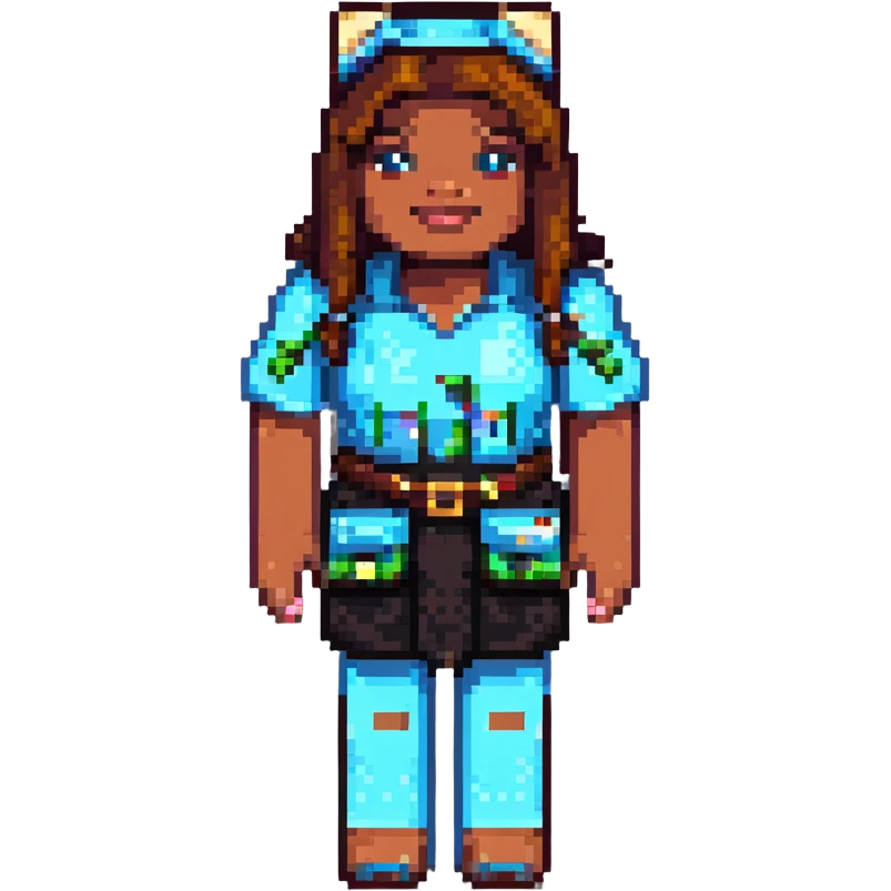 Nicole Byer as a Minecraft character emoji