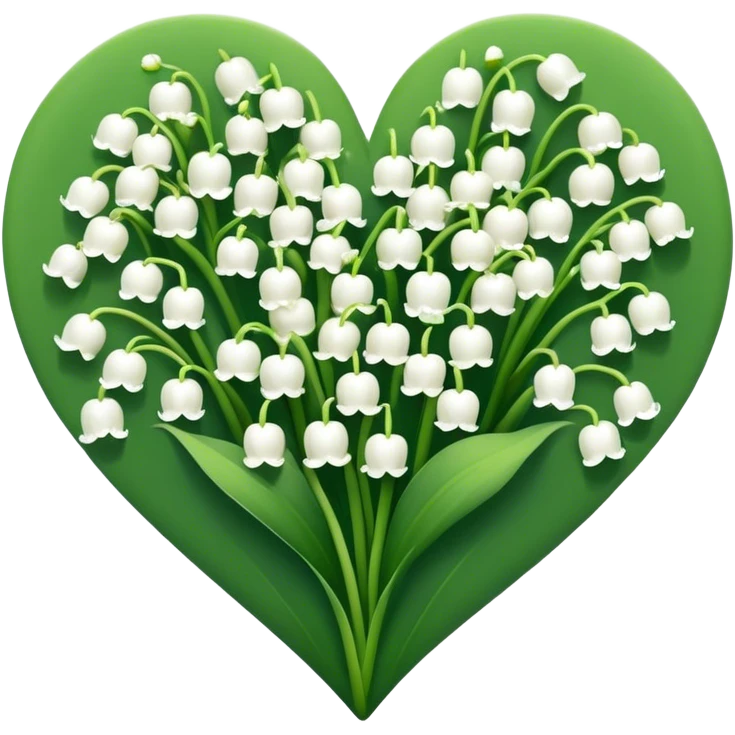 Lilly of the valley inside a heart emoji