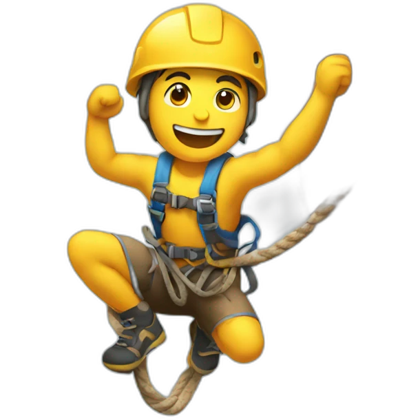 Climber holding by a rope emoji