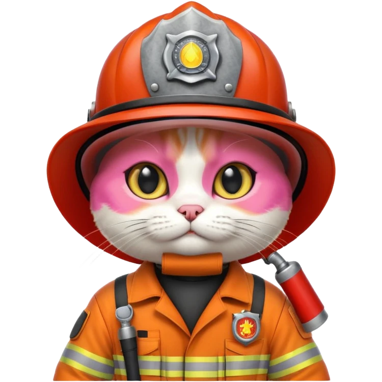 Cat in firefighter suit emoji