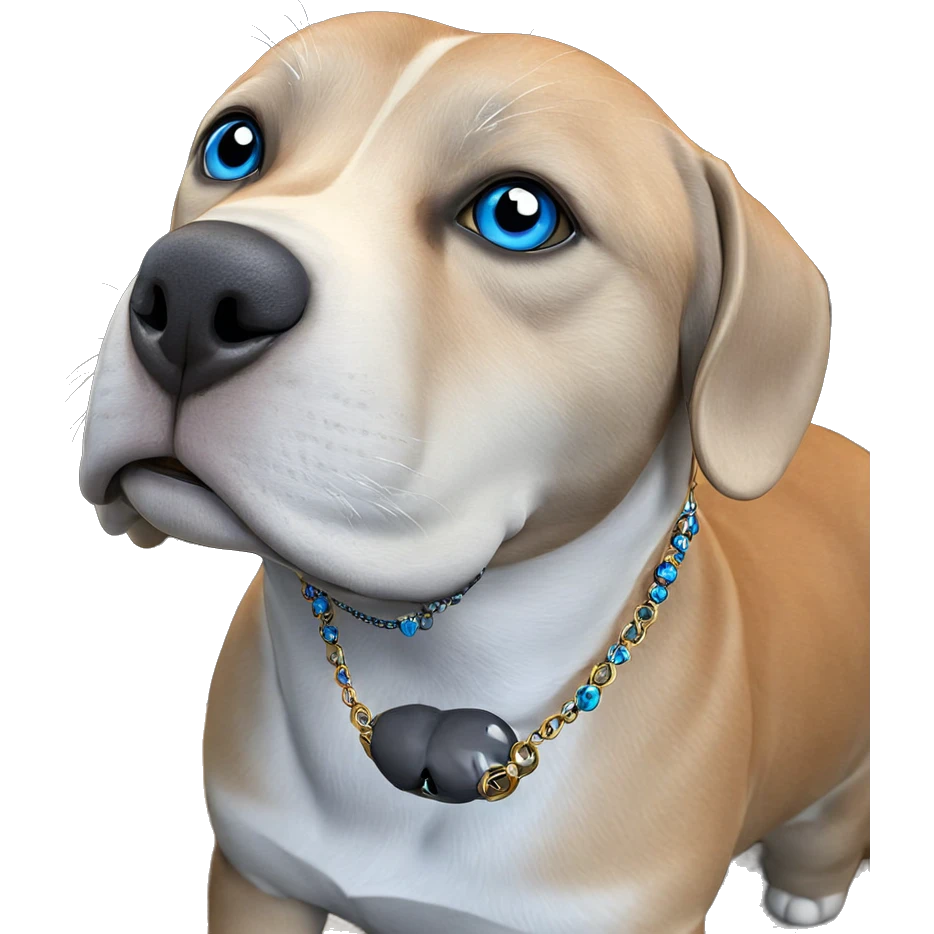 blue eyed animal with necklace emoji