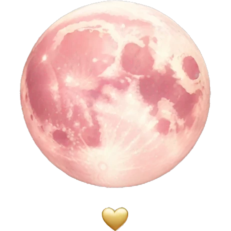 Light pink moon with gold heart  emoji