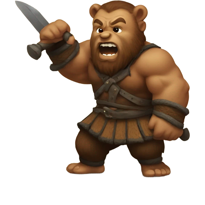 Dwarf fighting a bear emoji