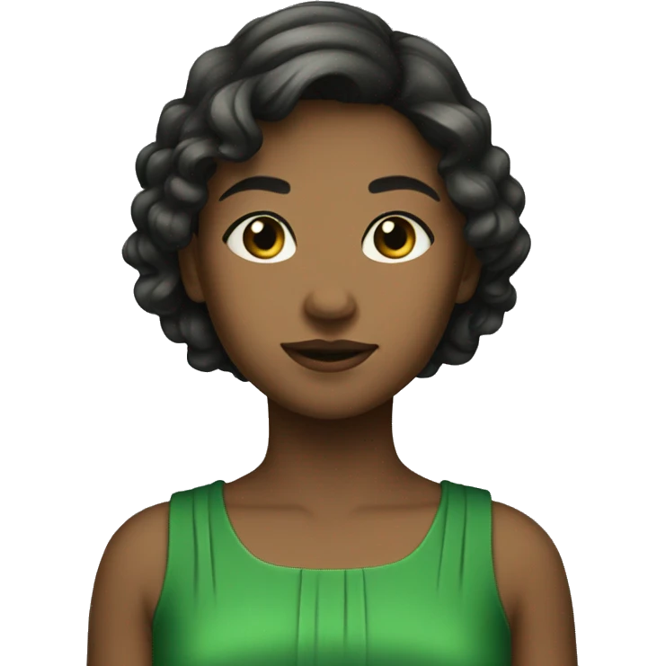 a Girl in a green dress  emoji