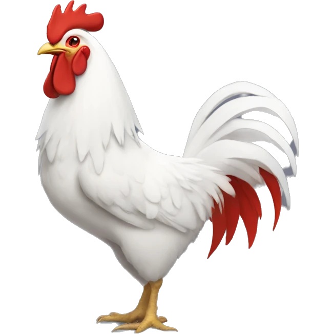 white rooster in pixar style with a red t-shirt with the number 13 emoji