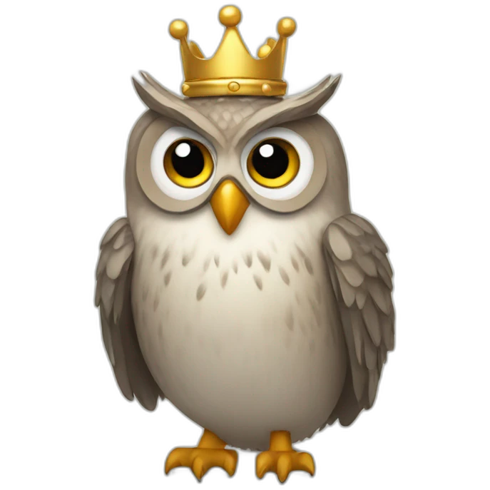 owl with a crown on emoji