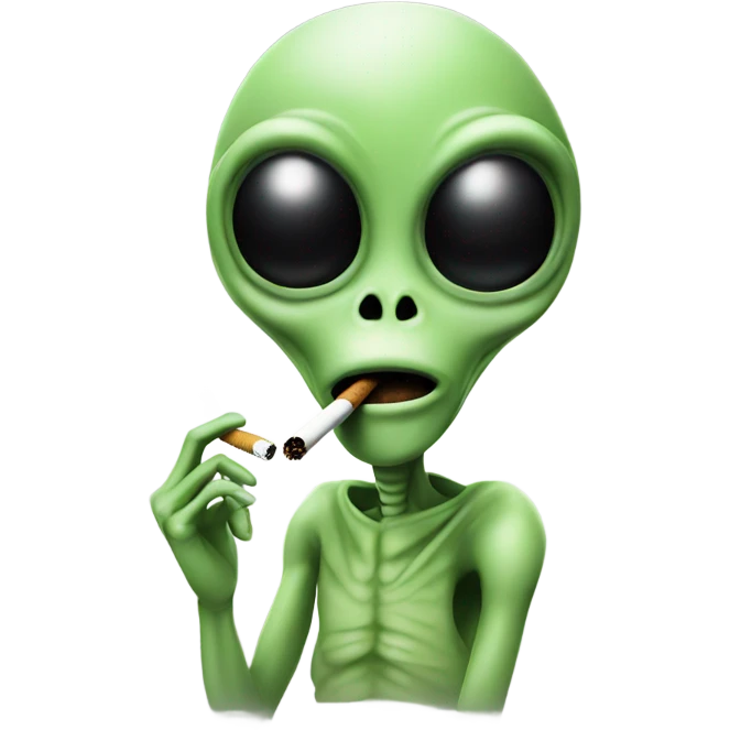 Alien smoking a cigarette emoji