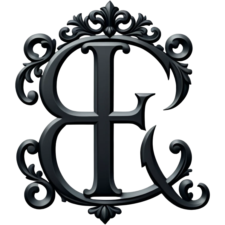 Black gothic Victorian , letter “F” eff F f F f of the alphabet emoji