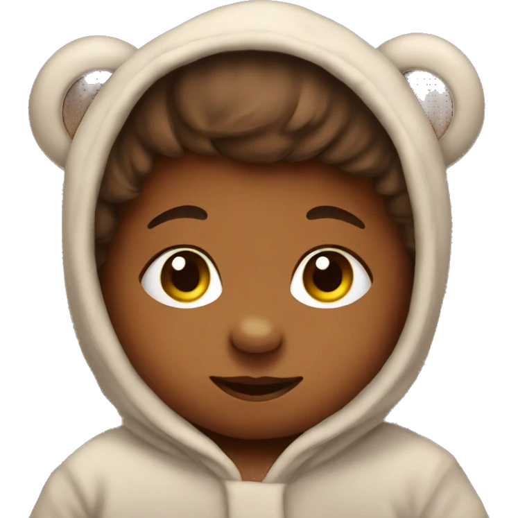 Baby wearing bear onesie  emoji