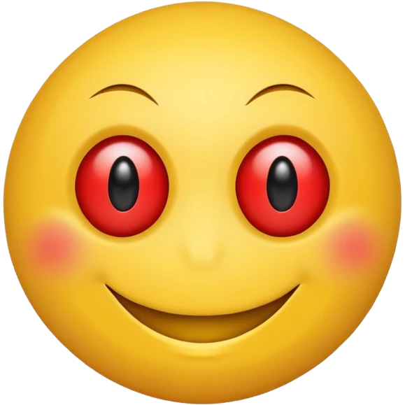 Smiley face with red eyes  emoji