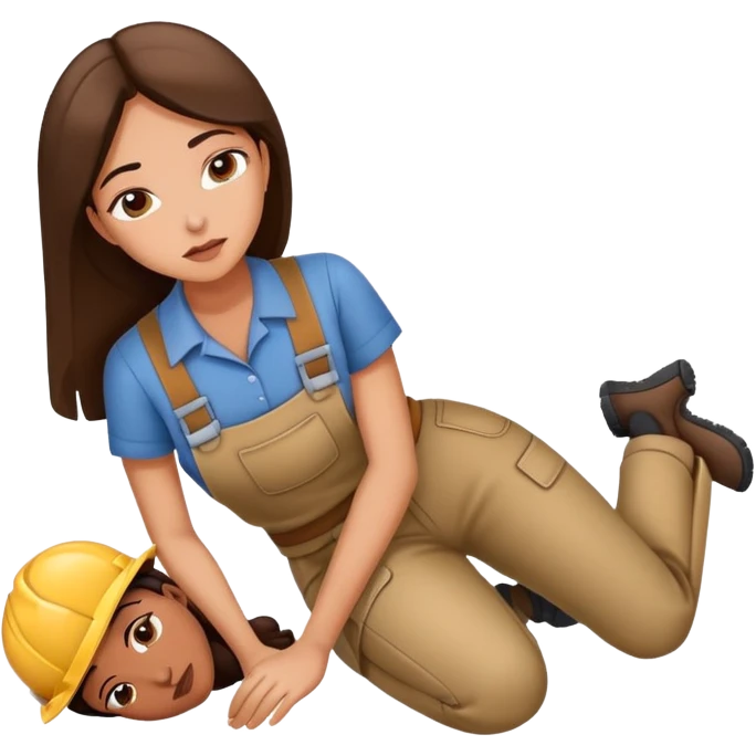 woman labour worker passed out on the floor emoji
